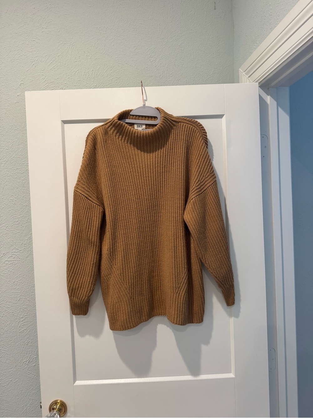 Buckle Women's Cowl/Turtleneck Sweater in Camel Brown